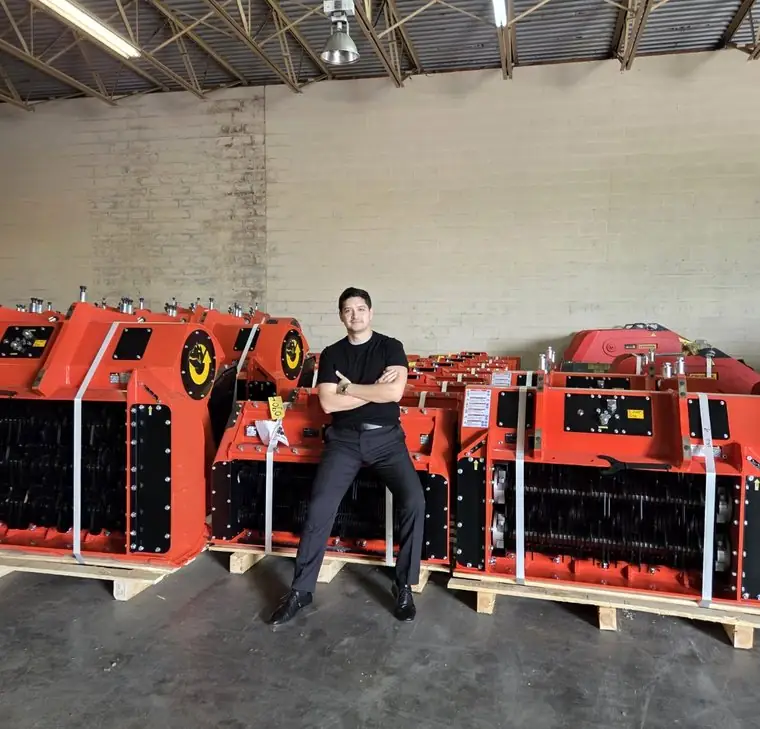 Gustavo Lopez, founder of Vulkan Prime, with ALLU screening buckets